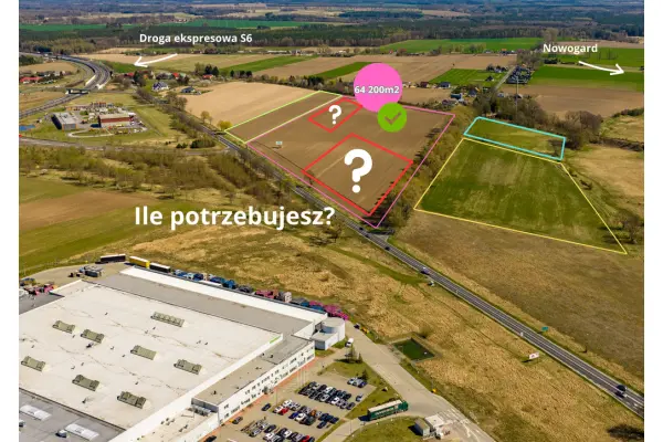 zachodniopomorskie, Goleniowski, Nowogard, Wojcieszyn, 6 ha przy S6 -do podziału, ile m2 potrzebujesz?