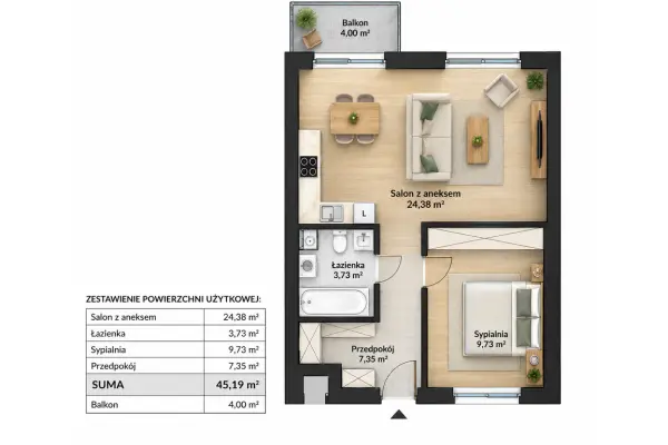 zachodniopomorskie, Szczecin, Warszewo, Rostocka, Nowe mieszkanie 2 pok. z balkonem 46m2