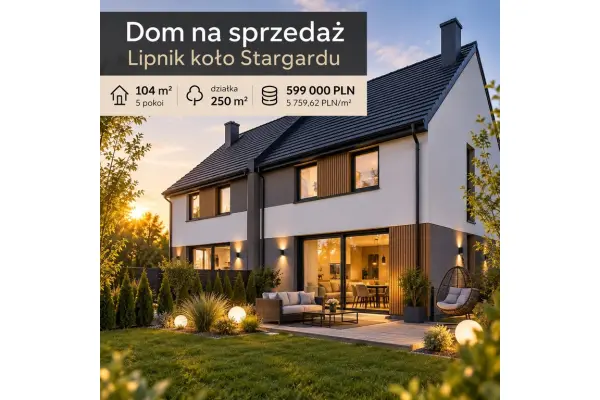 zachodniopomorskie, Stargardzki, Stargard, Lipnik, Dom w cenie mieszkania! Lipnik koło Stargardu!
