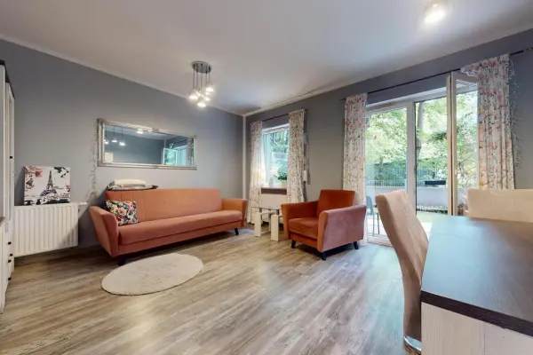 zachodniopomorskie, Szczecin, Niebuszewo, Mariana Rapackiego, Apartament z ogródkiem i parkingiem os. Poziomkowe