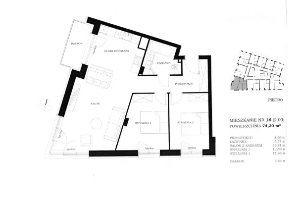 zachodniopomorskie, Szczecin, Centrum, Nowa inwestycja 3 pokoje 72,82 m2, balkon 4,64 m2