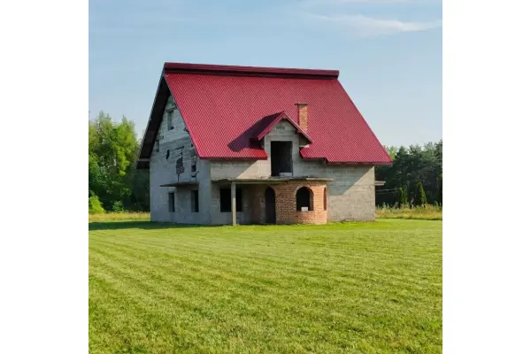 świętokrzyskie, Buski, Pacanów, Oblekoń, Duży dom w stanie surowym, działka 5951m2