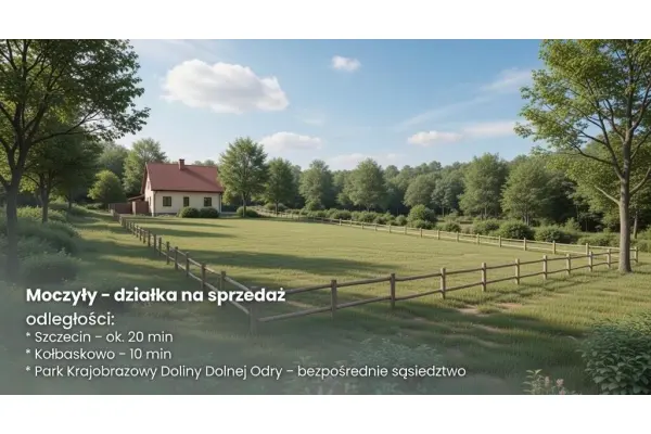 zachodniopomorskie, Policki, Kołbaskowo, Moczyły, Działka 3159 m² z widokiem na Międzyodrze