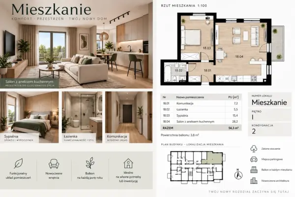 zachodniopomorskie, Szczecin, Podjuchy, Szczecin Podjuchy 2 pok. 56,30 m2